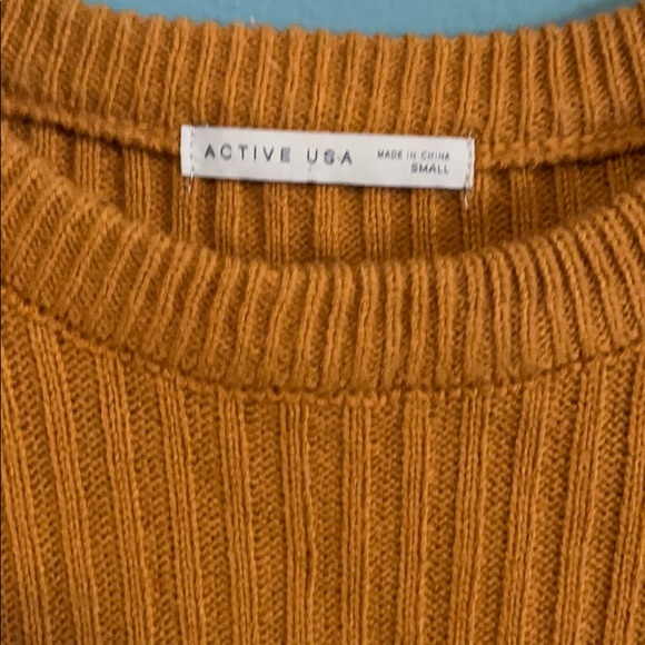 Burnt orange, striped multicolor sweater - Picture 2 of 3